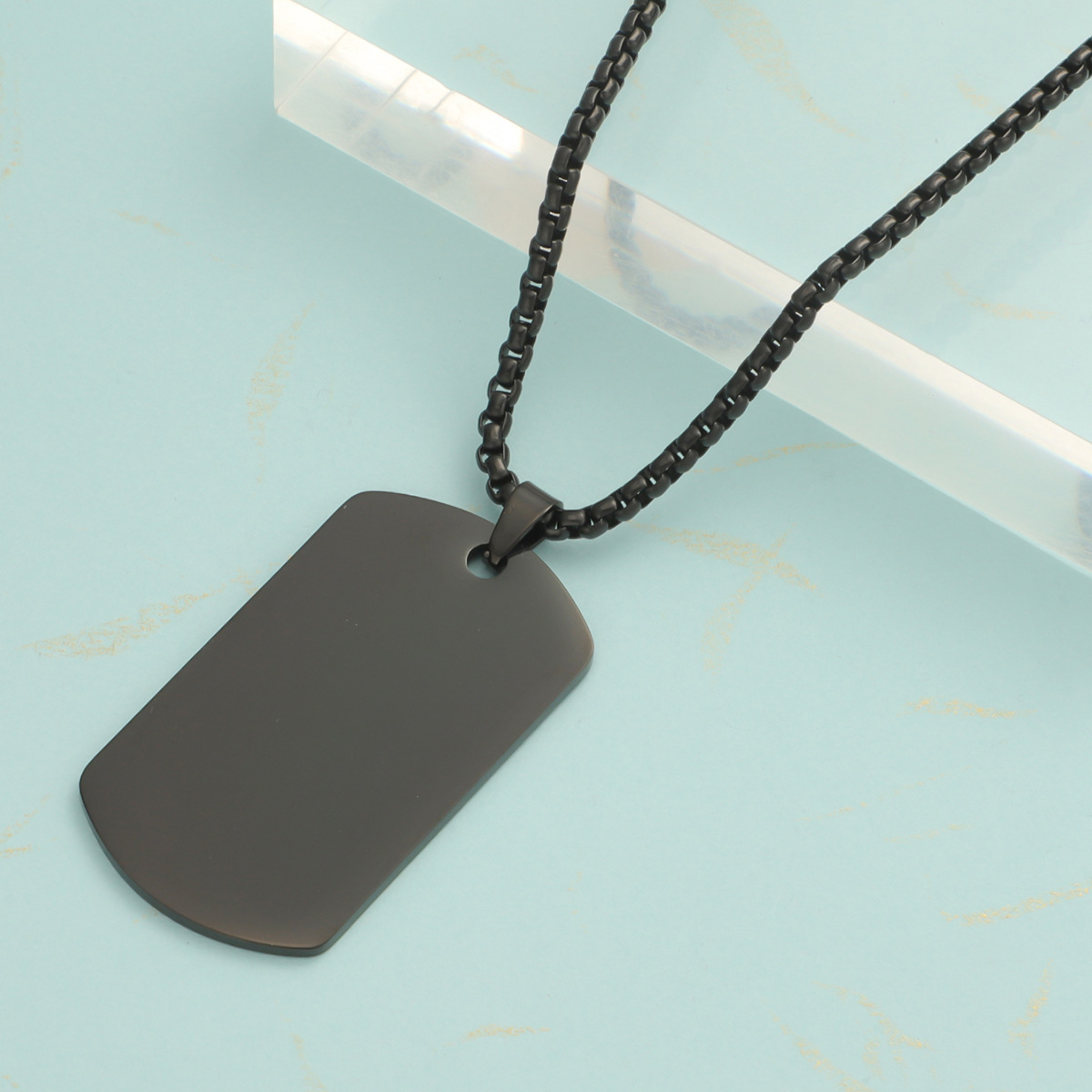 Cross-border wholesale titanium steel niche trendy men's hip-hop military brand dog brand laser-engraved identity tag pendant necklace