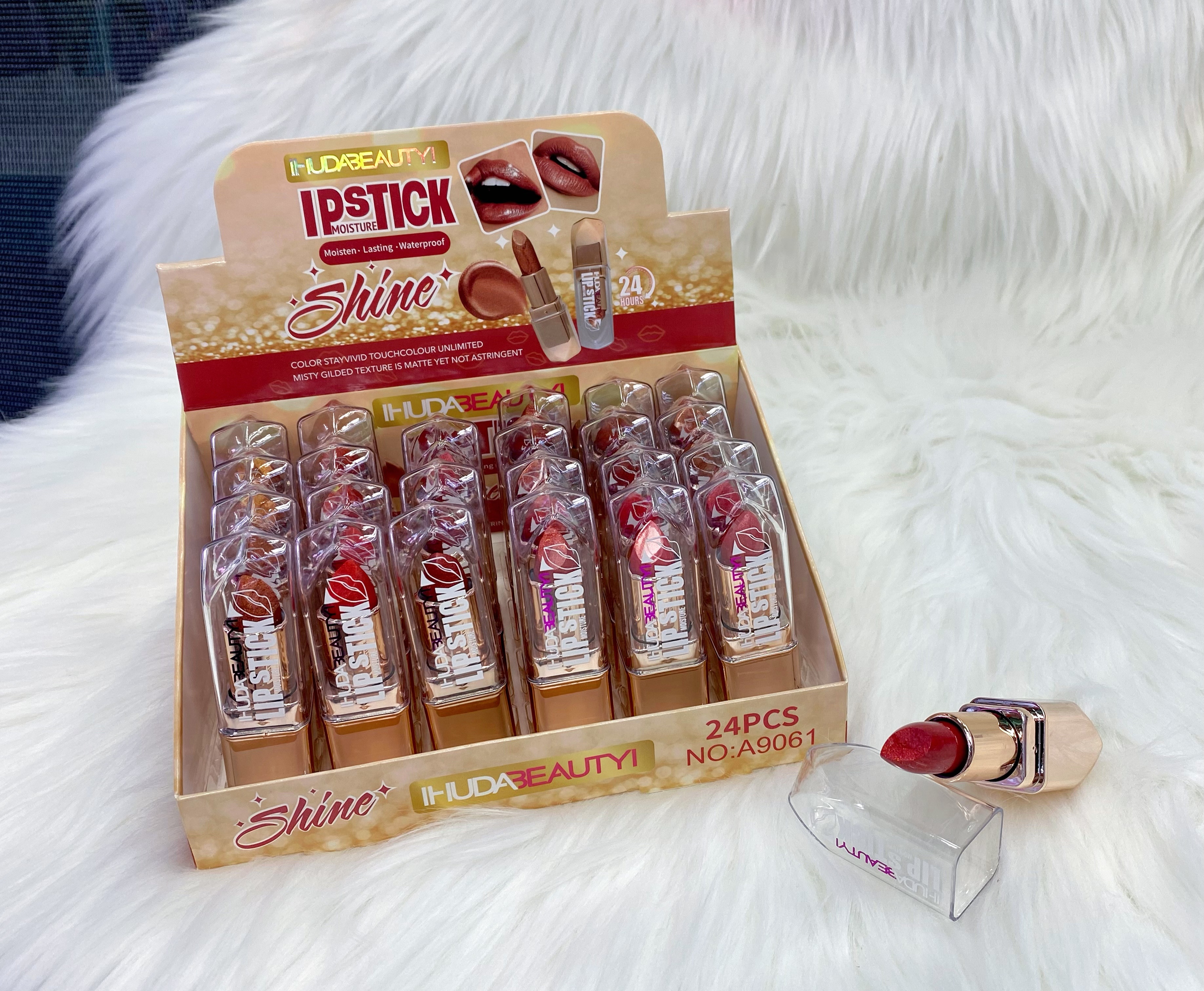 Cross-border foreign trade 6-color pearlescent moisturizing lipstick, non-stick cup new lipstick in stock wholesale Specification drawing