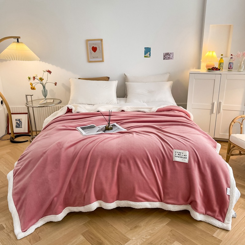 Blankets, blankets, cross-border blankets, best-selling lamb fleece blankets, thickened double-layer flannel blankets, coral fleece blankets pic 4
