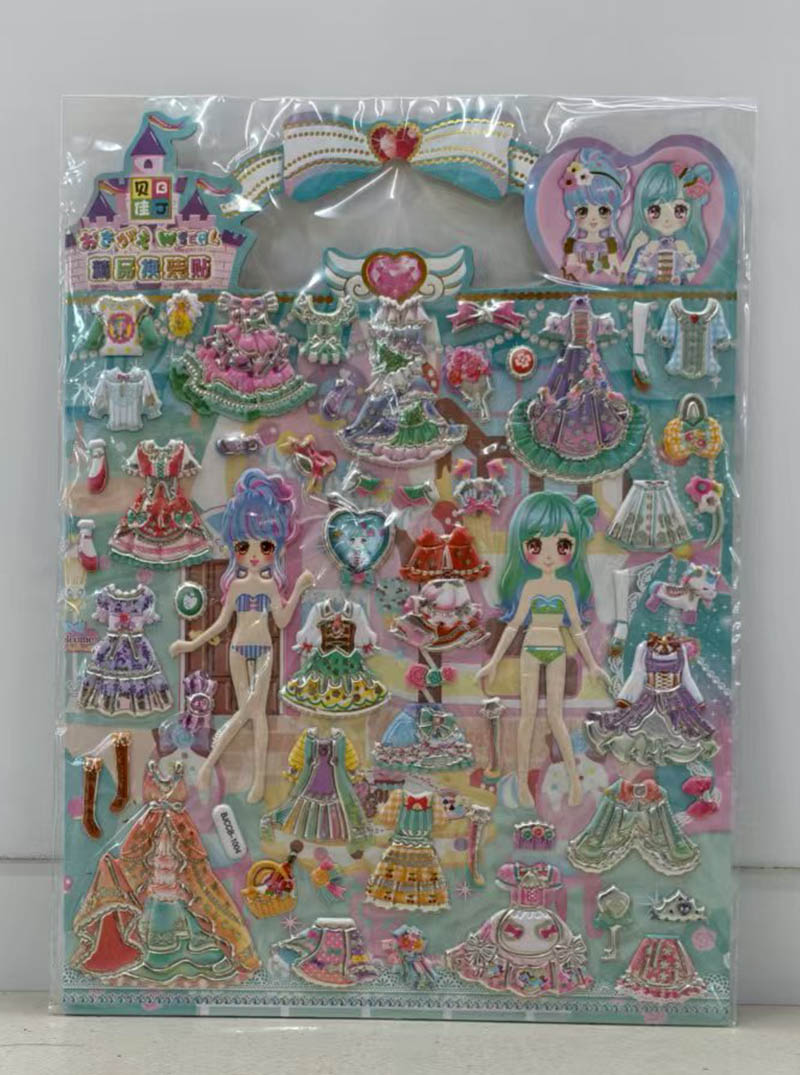 BJ-CCB Gold-embossed hibiscus skin bubble stickers details Picture