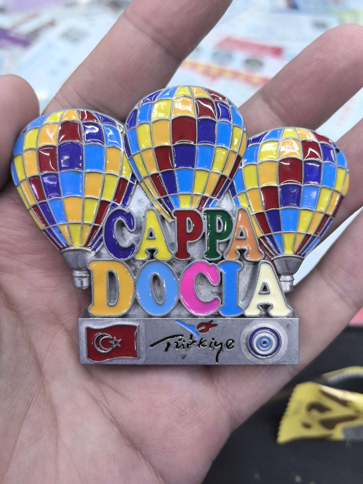 玩具土耳其旅游纪念送礼品冰箱贴伊斯坦布尔卡帕多奇亚热气球安塔利亚白底实物图