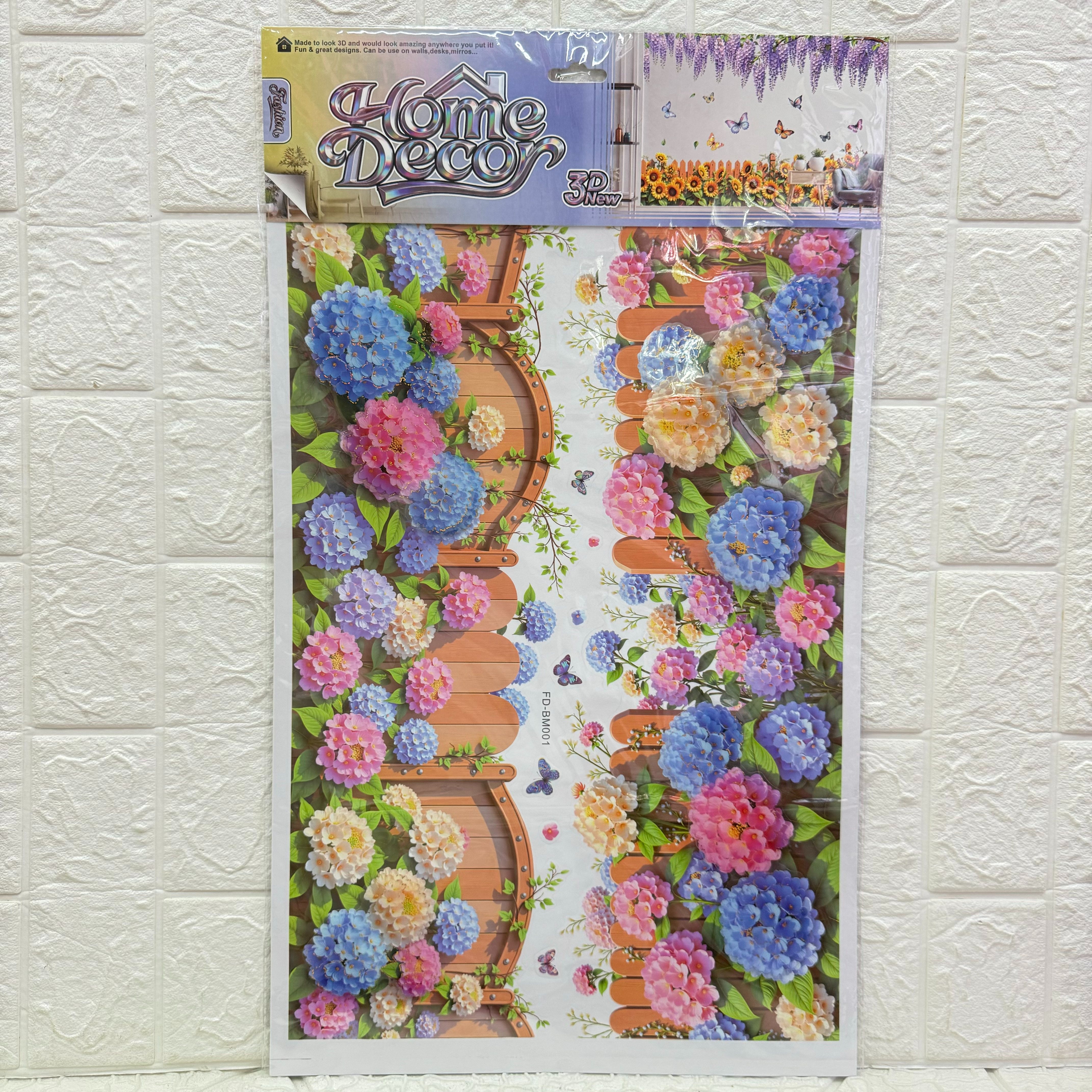 Flower vine fence wall stickers series, three-dimensional handcrafted layer upon layer paintings, living room decoration, flower vine fence butterfly wall stickers Item Picture