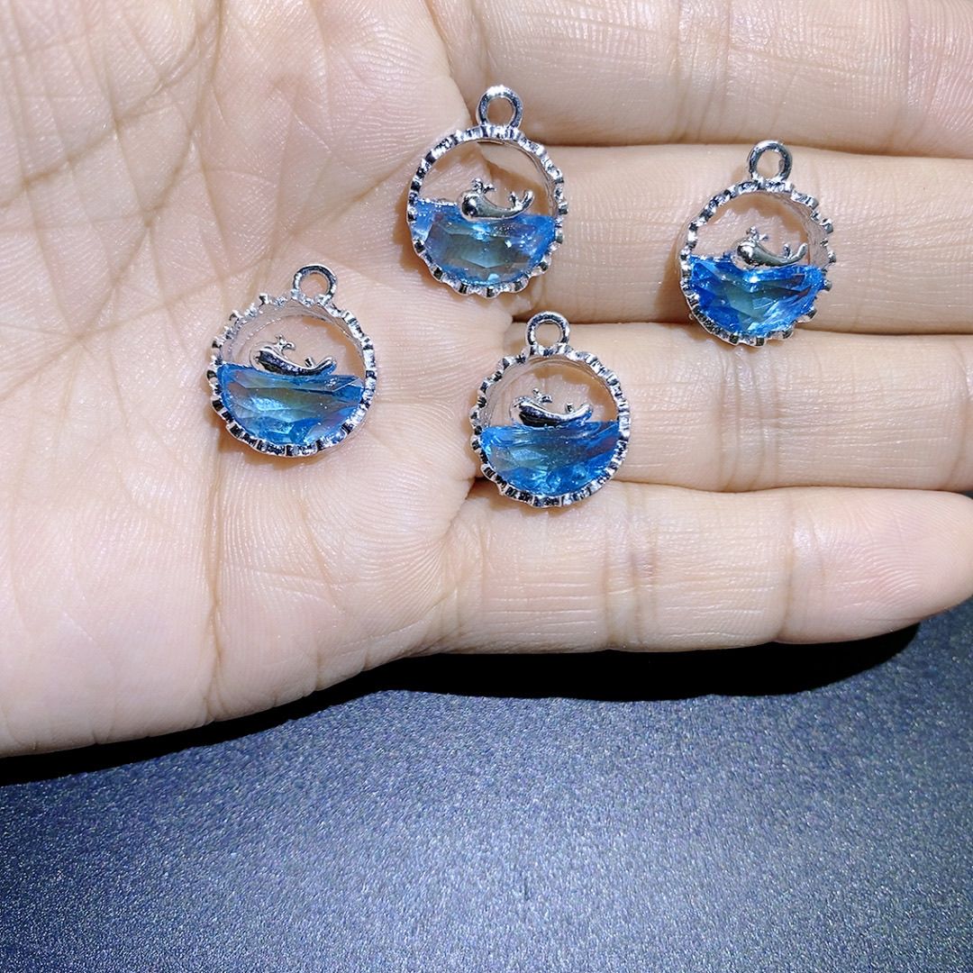 新款小众海洋小鲸鱼保色手链项链耳环饰品配件手工diy材料配饰女详情图4