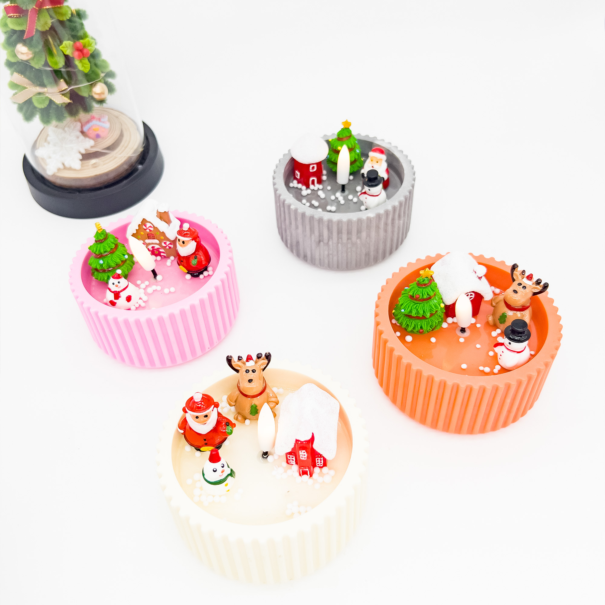 跨境专供圣诞节主题活动礼品伴手礼个性化手作diy摆件圣诞派对装饰蜡蜡烛圣诞节气氛小蜡烛批发厂家直销圣诞老人可爱小女孩儿童详情5