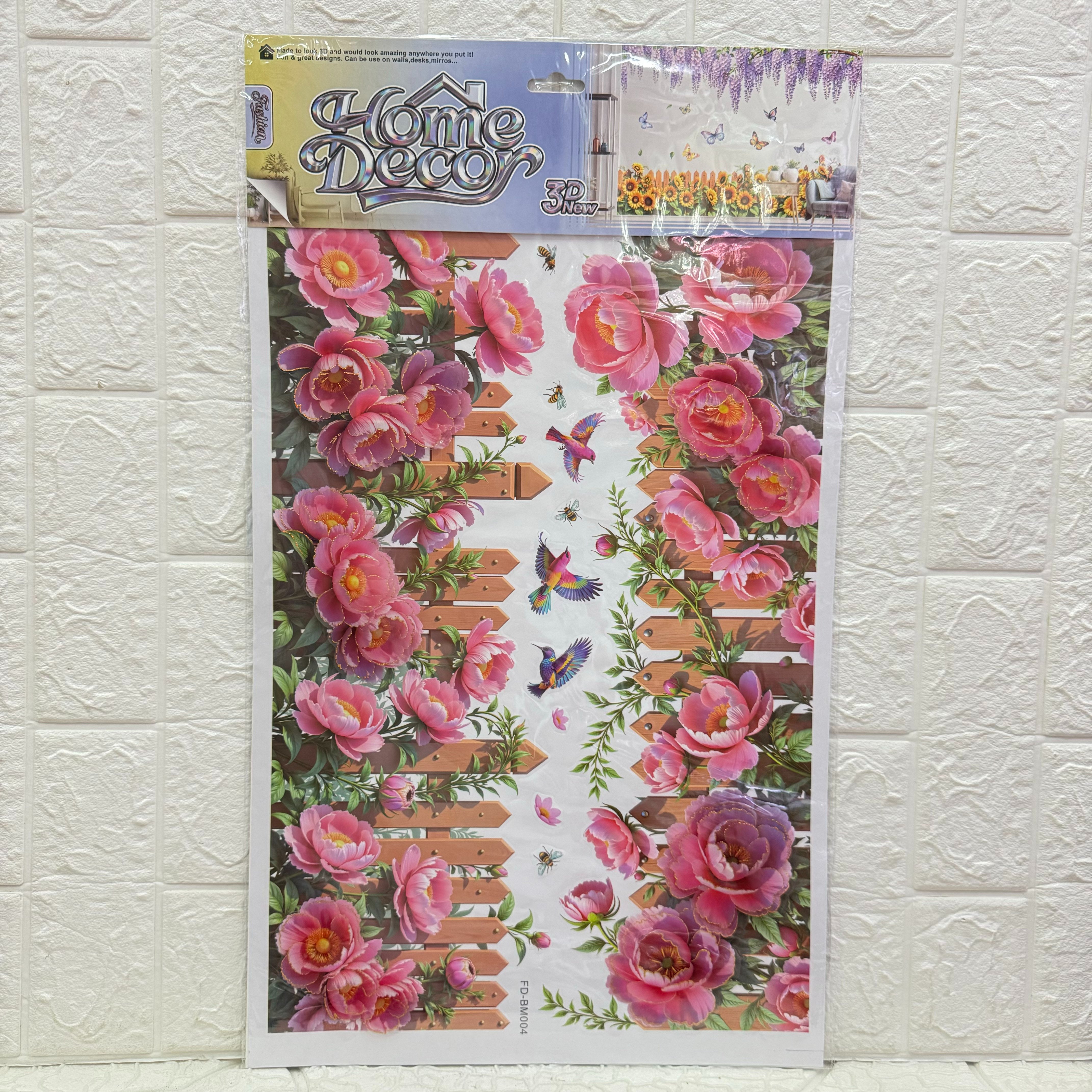 Flower vine fence wall stickers series, three-dimensional handcrafted layer upon layer paintings, living room decoration, flower vine fence butterfly wall stickers Specification image