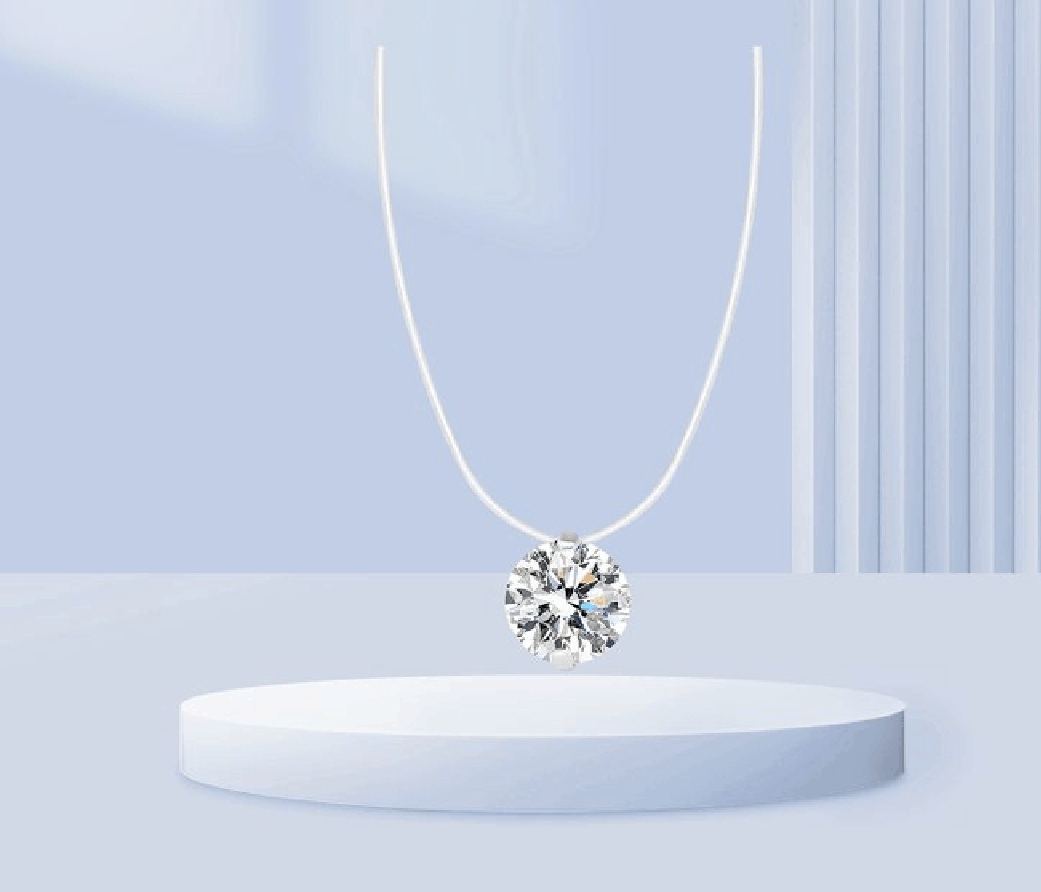 925纯银人鱼之泪项链女轻奢高级闪钻吊坠锁骨链法式气质爆款颈链微镶锆石吊坠配件铜镀金饰品