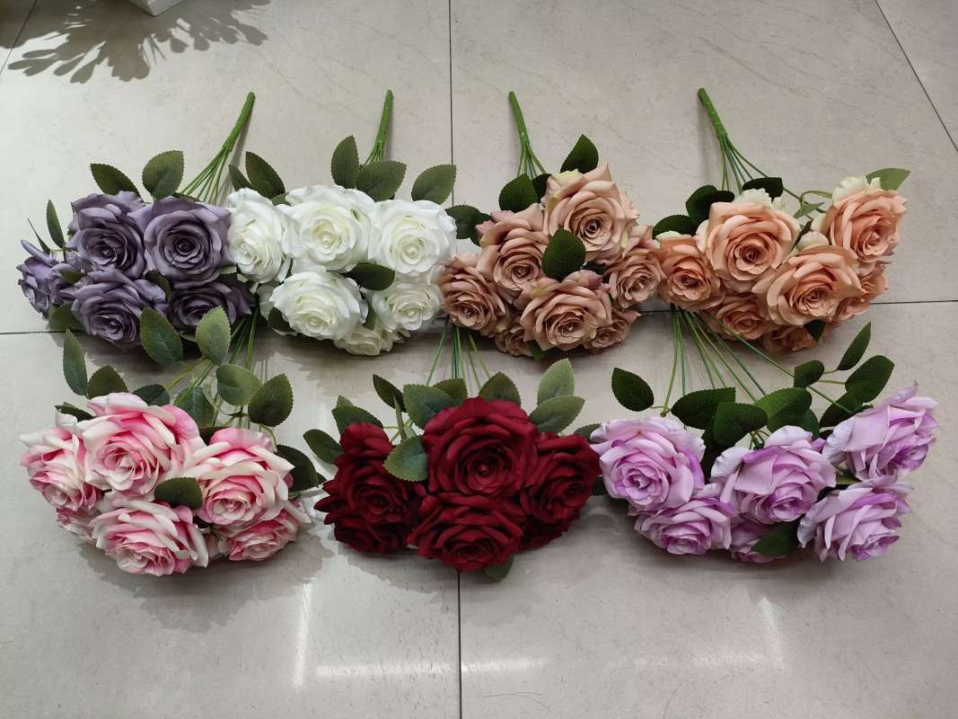 中国风手工艺品客厅落地摆件 多肉花盘大叶异形百合竹树子道具书礼品