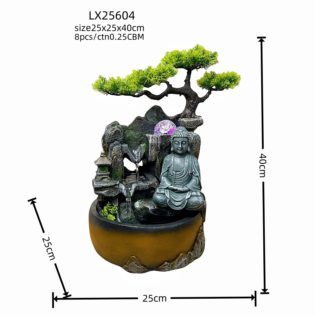  树脂工艺流水喷泉buddha流水摆件 印度神 风水球 加湿器。风水轮摆件流水摆件喷泉树脂喷泉家居风水轮树脂流水花园
