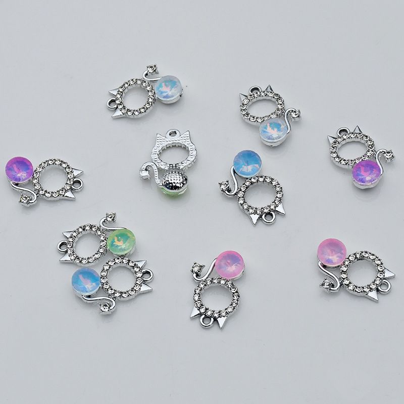 巴洛克水滴钻爆闪锆石配件diy饰品配饰猫咪小熊吊坠项链耳饰挂件详情图9