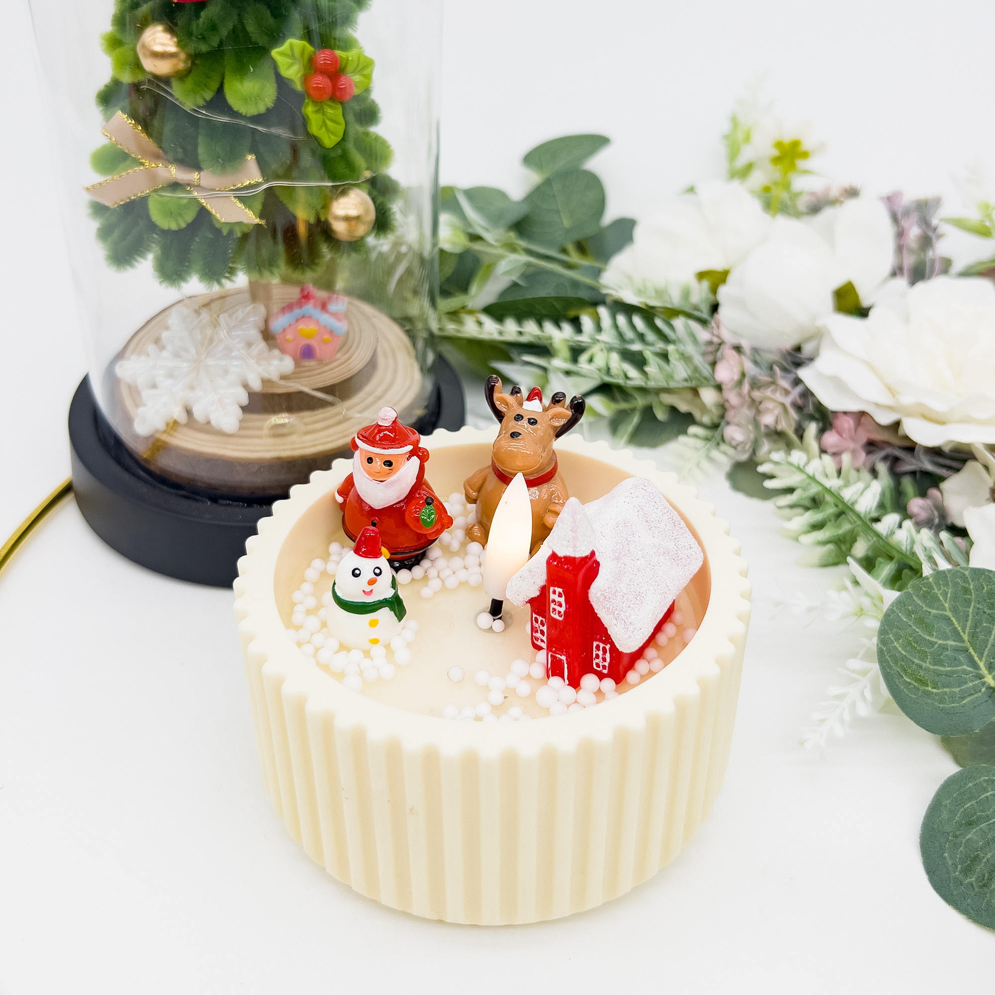 跨境专供圣诞节主题活动礼品伴手礼个性化手作diy摆件圣诞派对装饰蜡蜡烛圣诞节气氛小蜡烛批发厂家直销圣诞老人可爱小女孩儿童详情1