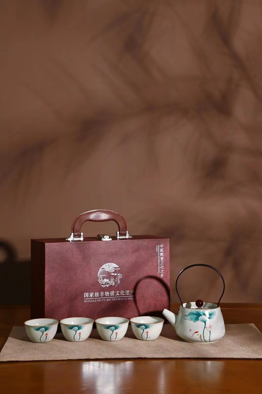 琨琨陶瓷 新款复古牡丹陶瓷泡茶杯礼盒装茶具套装