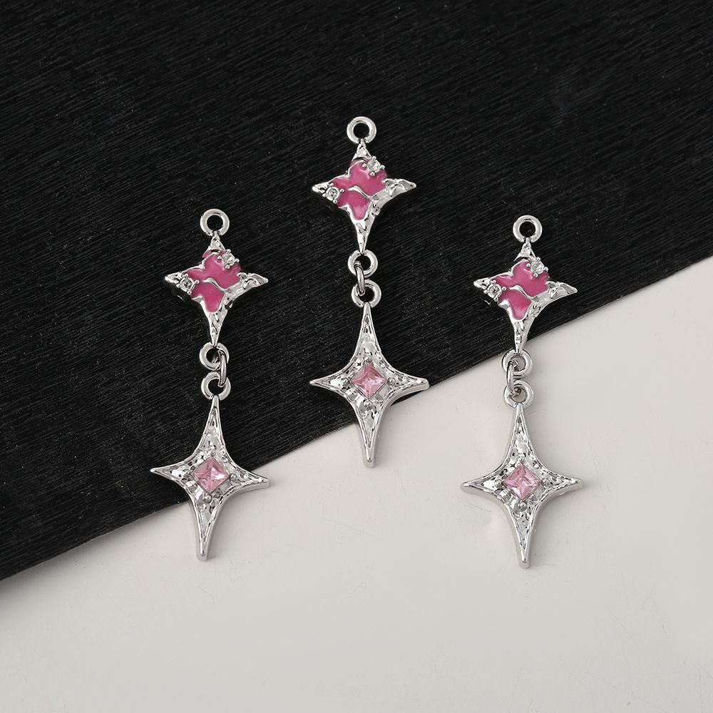 新款四芒星项链手工diy合金电镀时尚闺蜜项链女潮流配饰白底实物图