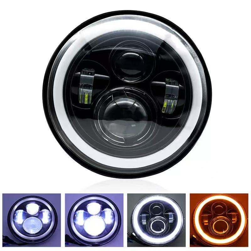 牧马人LED大灯5.75寸4珠60W天使眼越野车前照灯装摩托车灯哈雷