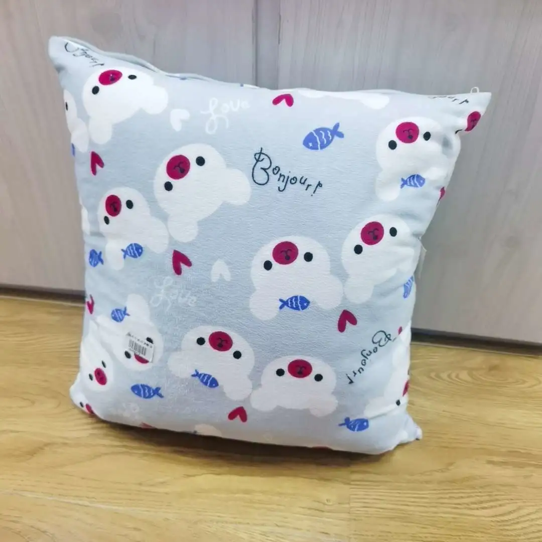 Cartoon short fleece pillowcase, headboard backrest sofa, car office cushion detail image 3