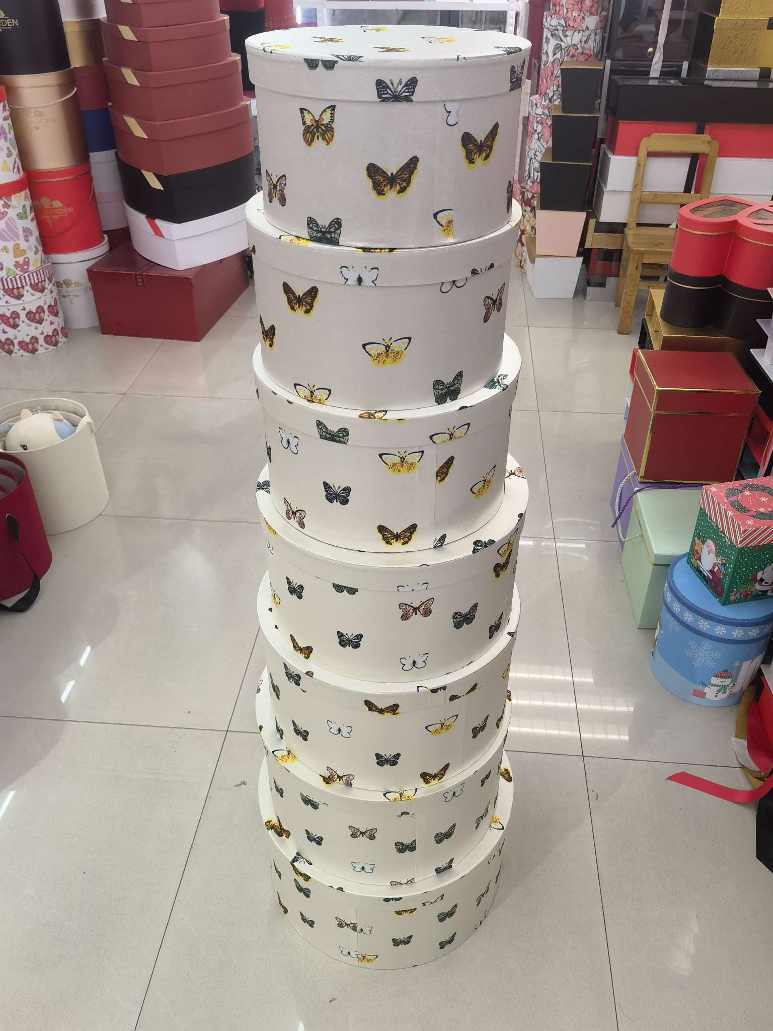 国潮礼盒蝴蝶 圆 白