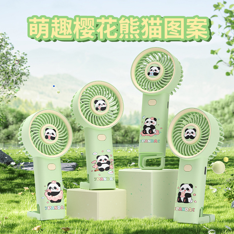 National trend USB mini handheld fan, student neck-hanging small fan, outdoor portable silent fan, handheld small fan for cooling and charging