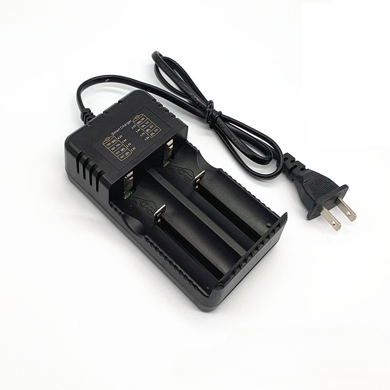The 2-slot smart charger features fast charging and overcharge protection, suitable for various battery models details Picture