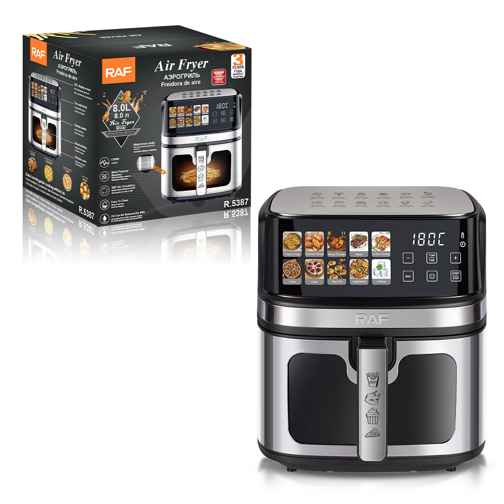 RAF European standard cross-border 8L air fryer, large-capacity smart home, picture display, air circulation of the electric fryer details Picture