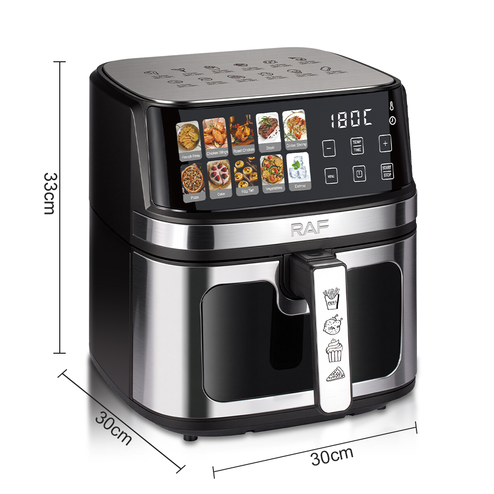 RAF European standard cross-border 8L air fryer, large-capacity smart home, picture display, air circulation of the electric fryer Specification drawing