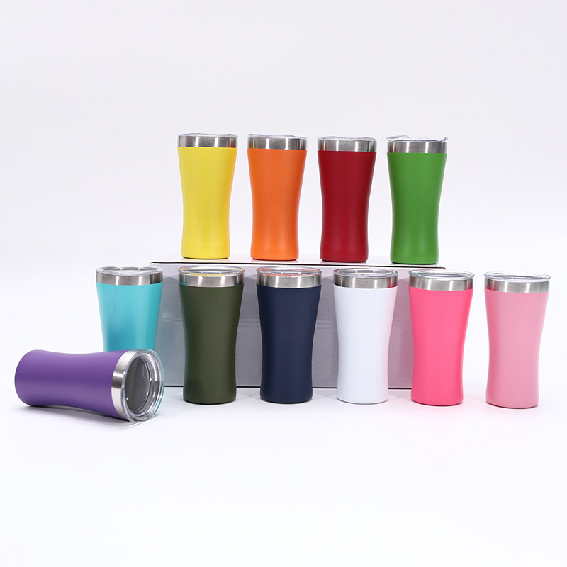 Waist-shaped beer mug, insulated cup, portable outdoor mini double-layer car cup, 304 stainless steel insulated water cup, 6OZ