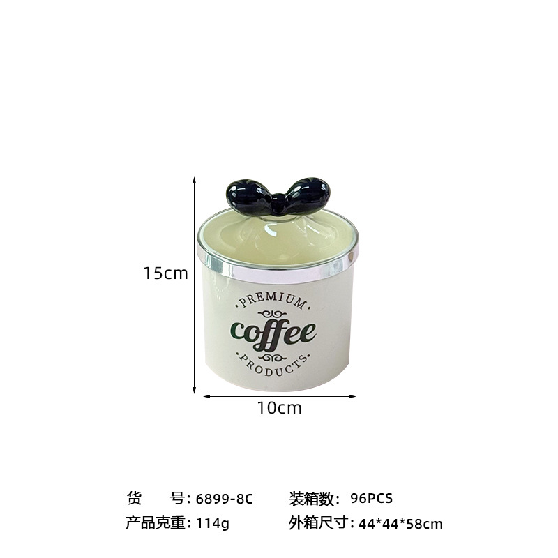 X10-6899-8C household coffee bean storage jar, storage jar, sugar jar, light luxury storage, European-style jar, dry fruit, coarse grain, tea and spice storage Item Picture