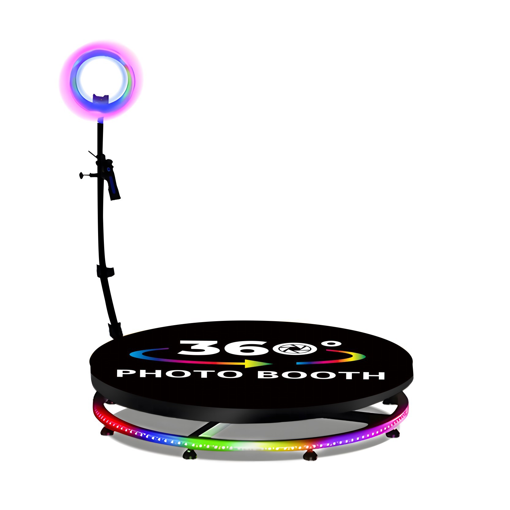 Cross-border product bestseller 360 photo booth Party Atmosphere Rotating Ring Photo booth 360 Rotating Platform Portable instant Selfie Wedding Event Live streaming Party Photo booth Item Picture