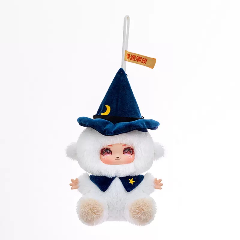 新款搪胶脸毛绒公仔娃娃玩偶创意潮玩毛绒挂件玩具儿童生日礼物娃娃白底实物图