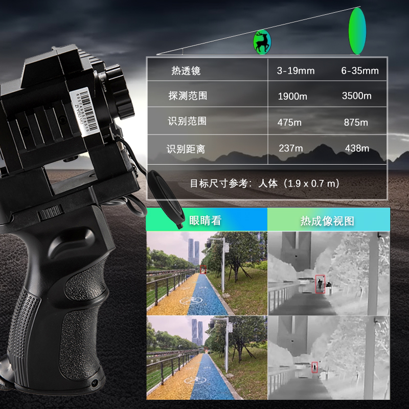 Thermal imaging outdoor handheld high-definition screen all-in-one machine jungle night infrared thermal imaging night vision device Hot search patrol Application Scenario