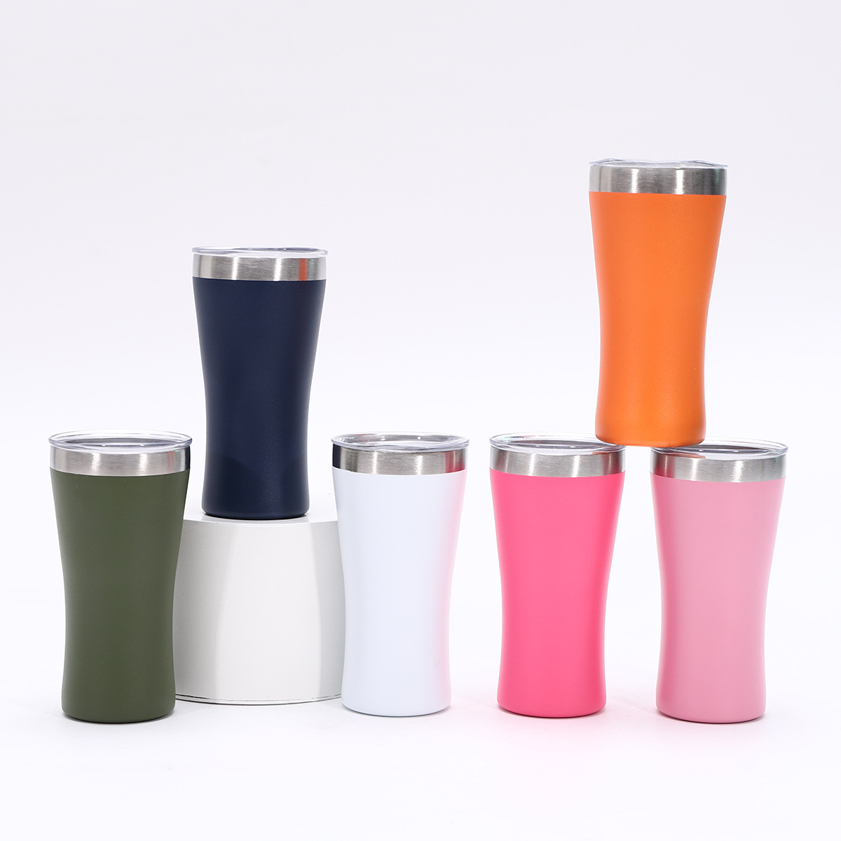 Waist-shaped beer mug, insulated cup, portable outdoor mini double-layer car cup, 304 stainless steel insulated water cup, 6OZ details Picture