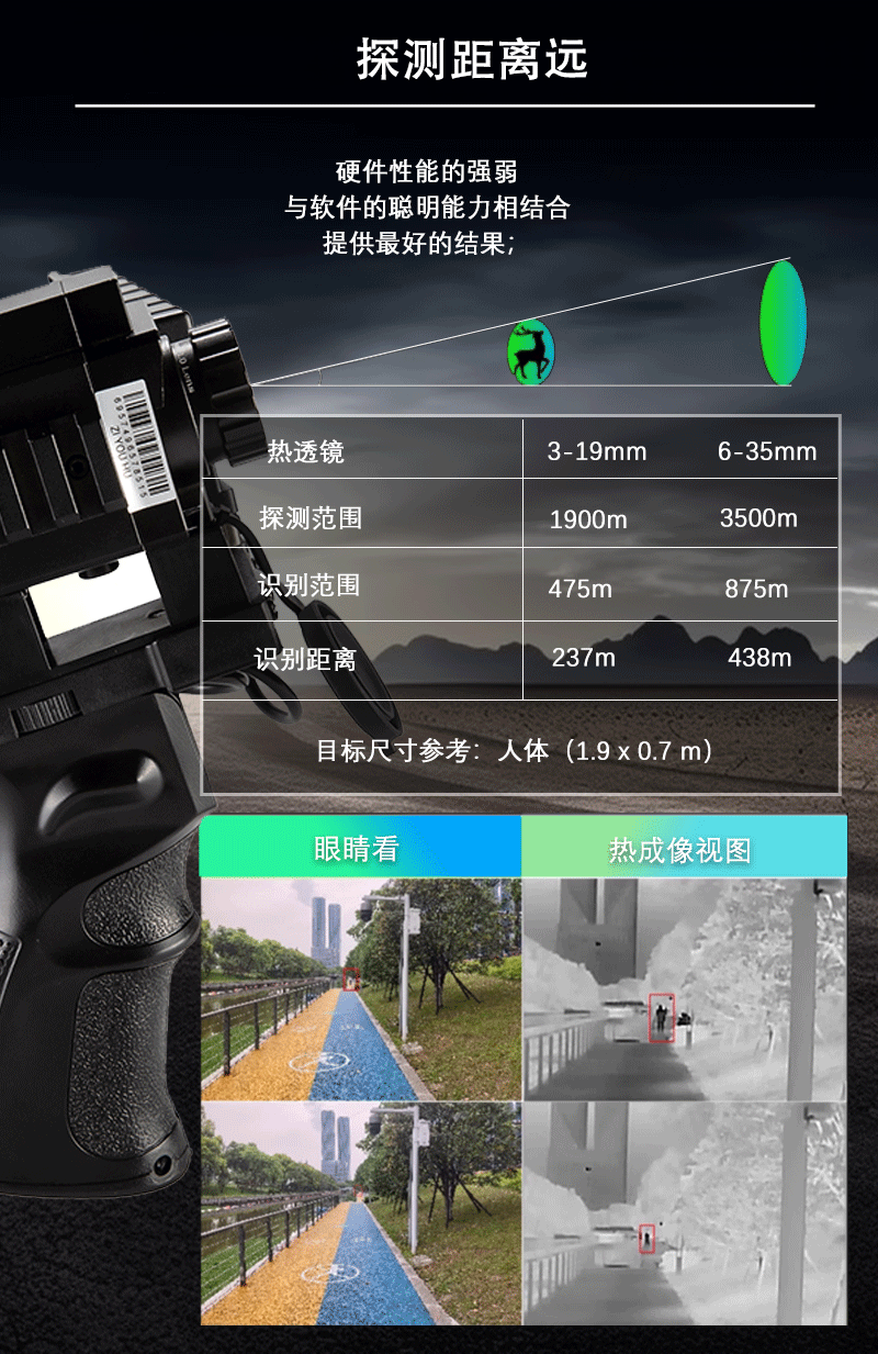 Thermal imaging outdoor handheld high-definition screen all-in-one machine jungle night infrared thermal imaging night vision device Hot search patrol pic 7