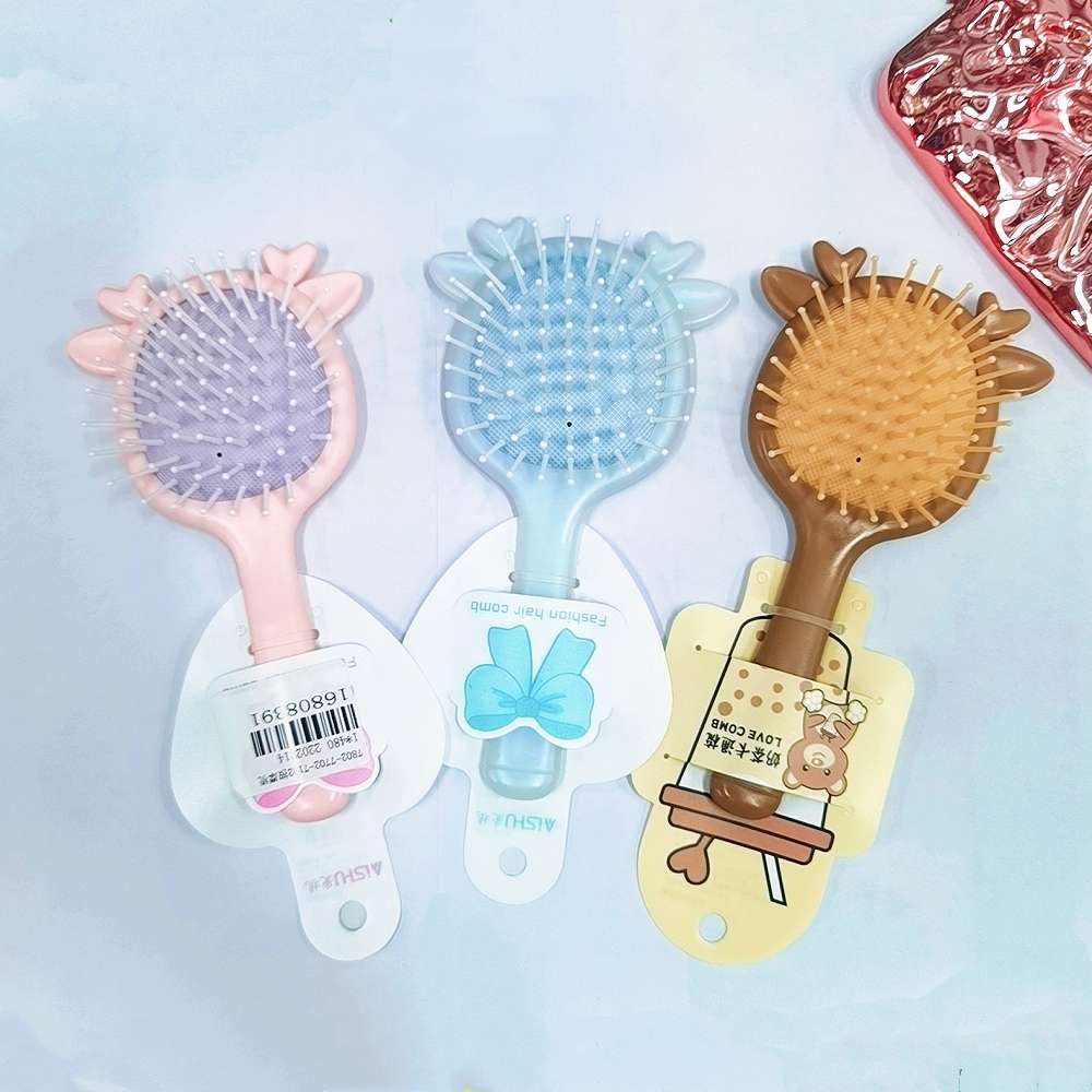 Candy-colored cartoon airbag comb, fashionable girl hair comb, portable and portable soothing airbag massage comb detail image 2