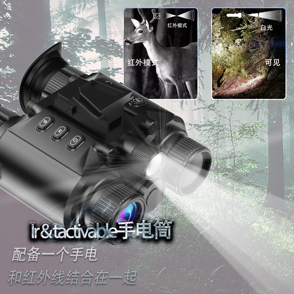 Head-mounted night vision device, 4K large screen high-definition digital tactical helmet, all-black outdoor infrared night vision binoculars Application Scenario
