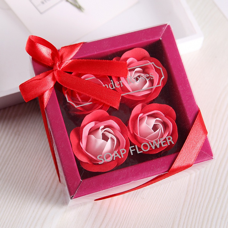4朵教师节情人节妇女节香皂玫瑰人造花永生花礼品母亲节 仿真