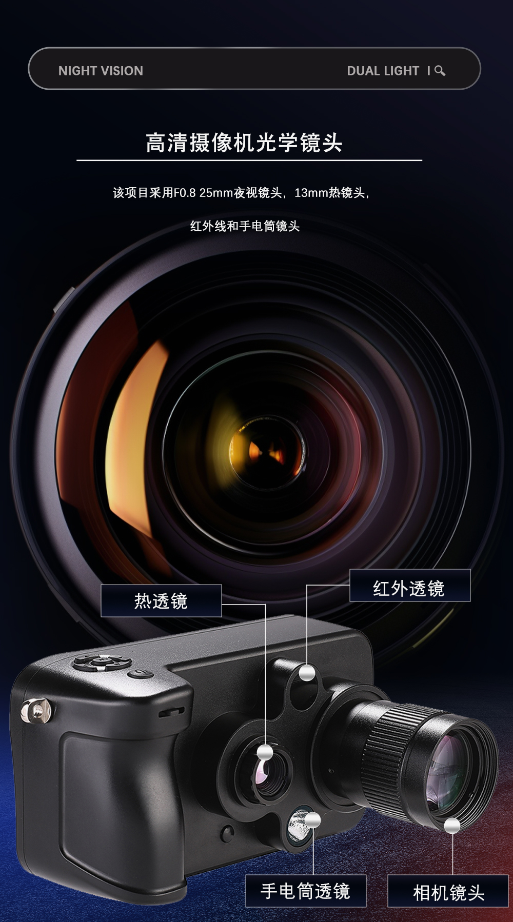 双光红外热成像仪全彩夜视仪三光一体手持带热成像昼夜二用全黑 pic 4