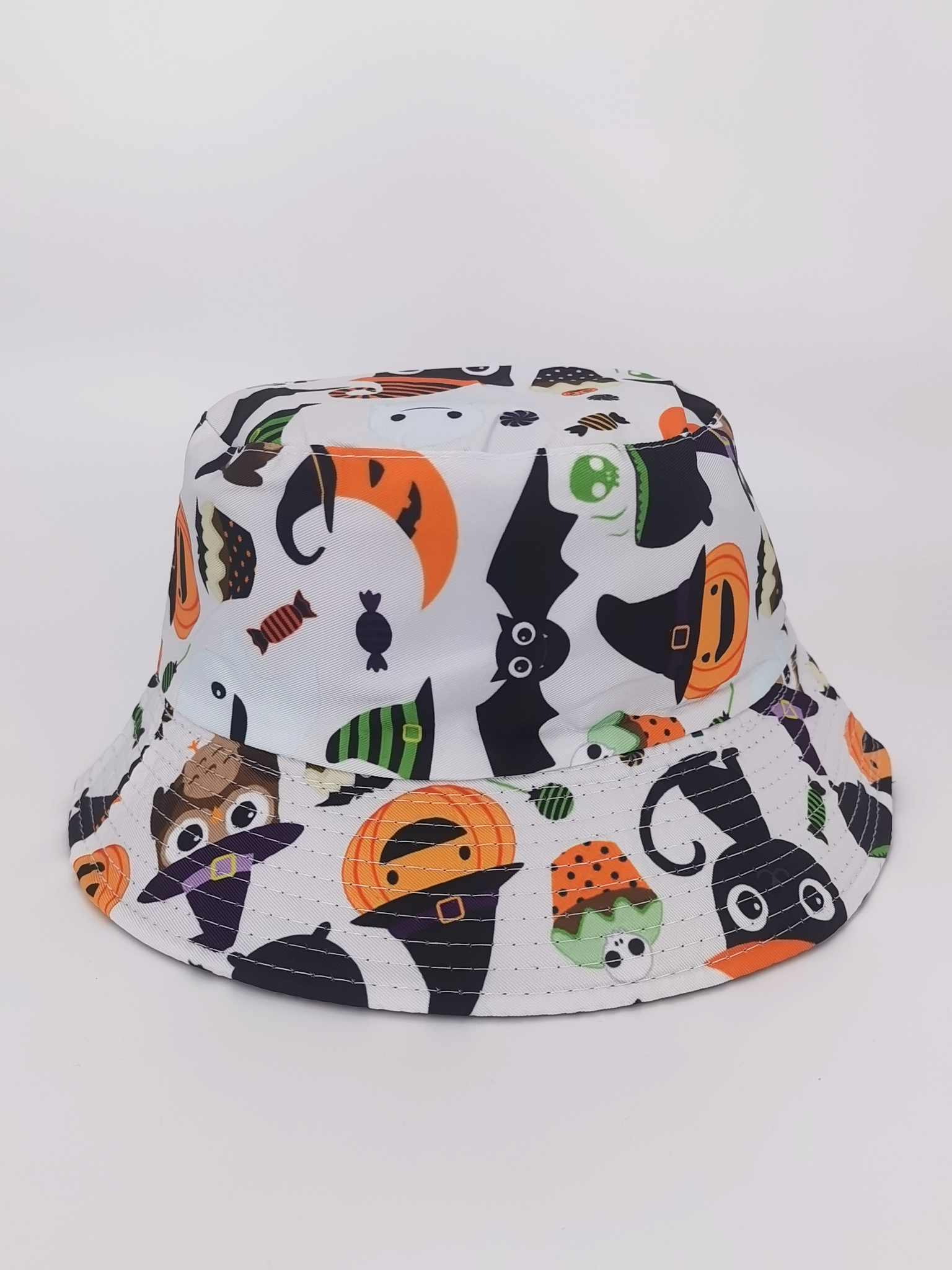 Christmas bestseller Pumpkin head double-sided fisherman hat for both men and women, fashionable and versatile, outdoor sun protection, cool and portable hat, adult style Specification drawing