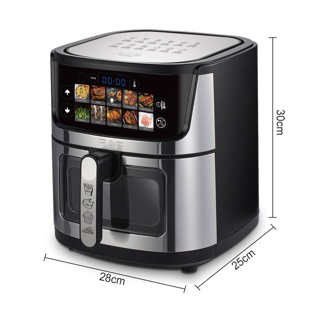 RAF European standard air fryer, 9L large-capacity color screen touch visual electric fryer, multi-functional air oven Specification image