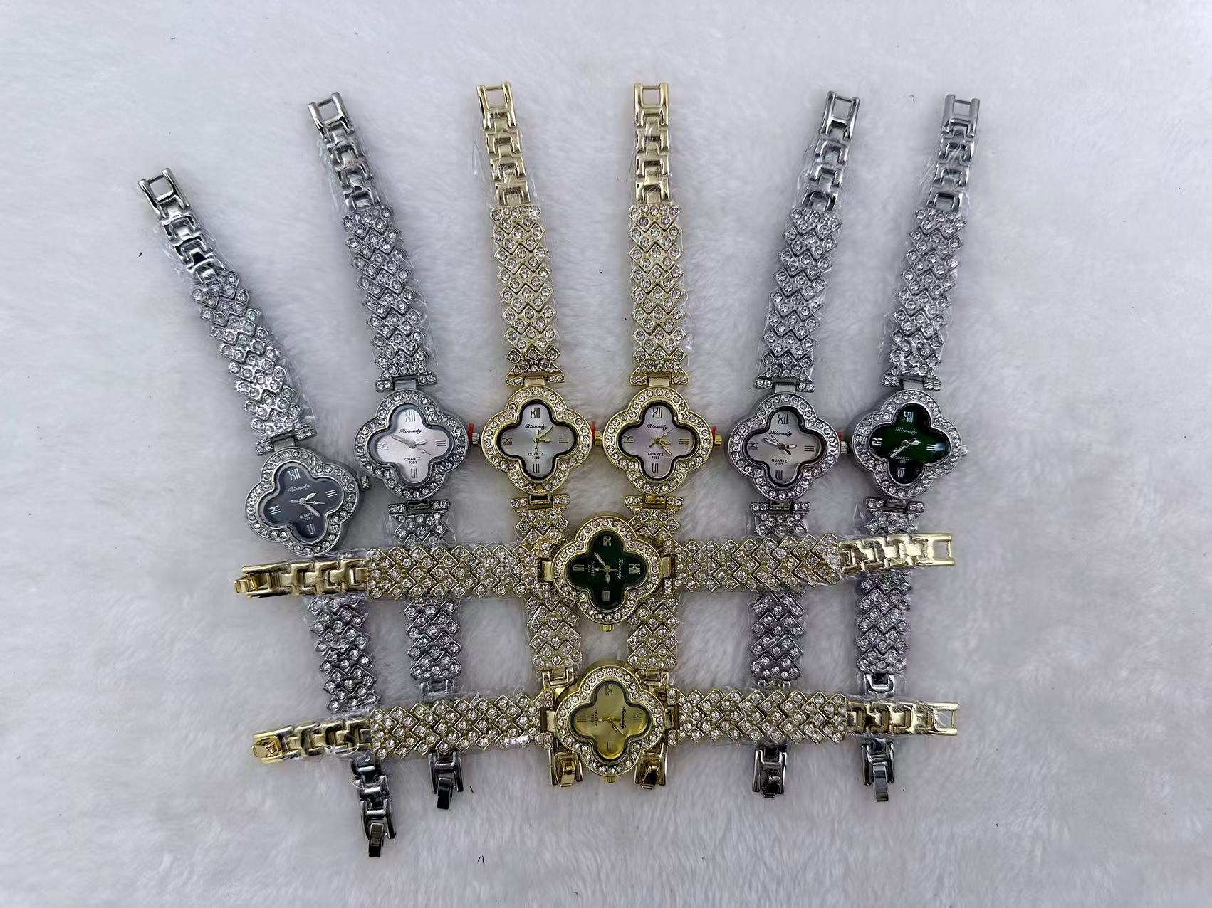 Watch manufacturer's diamond-encrusted gold, silver and quartz watches, waterproof for daily life, fashionable and trendy, classic design, couple clothing and accessory watches 10 details Picture