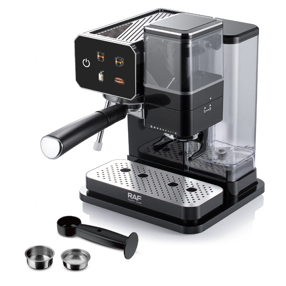 RAF European semi-automatic coffee machine, espresso double-cup 15bar, ground beans, cold and hot extraction milk foam steam coffee machine pic 9