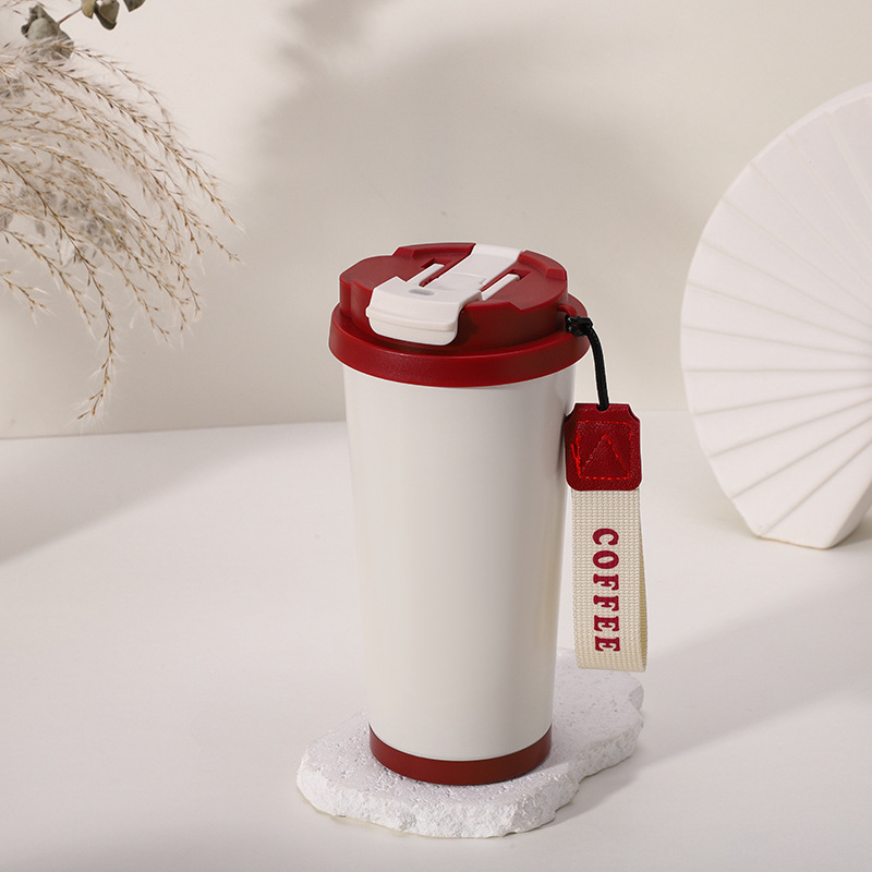 New 316 stainless steel vacuum insulated cup, double-drinking coffee cup, outdoor portable, customizable flower tea cup and water cup Item Picture