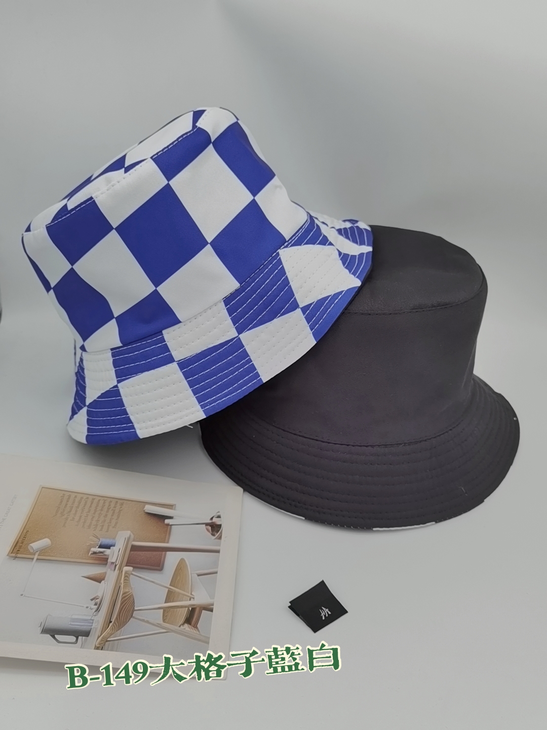 Spring and summer Korean bestseller, large square checkered, unisex, fashionable and versatile outdoor sun protection, cool and portable hat, adult version full figure