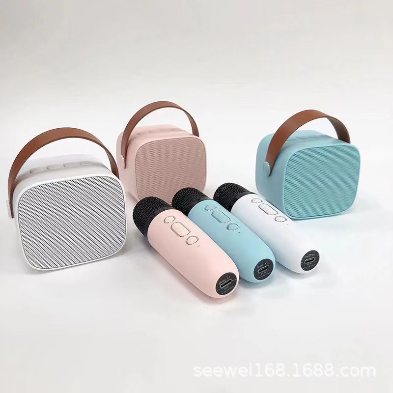 New Bluetooth karaoke speaker wireless microphone for home use, small and portable