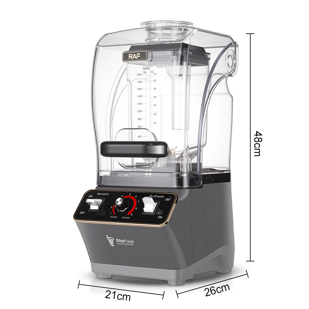 RAF European-style smoothie maker, home soundproof with cover, low-frequency juicer, blender, push-button ice crusher, smoothie maker Specification image