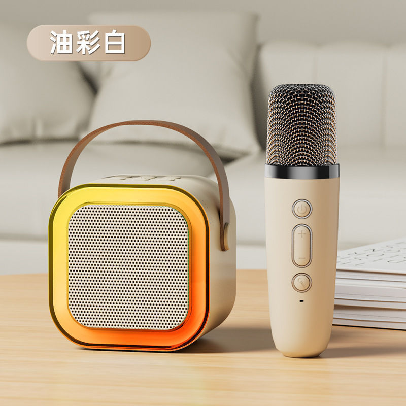 New Bluetooth karaoke speaker wireless microphone for home use, small and portable Application Scenario