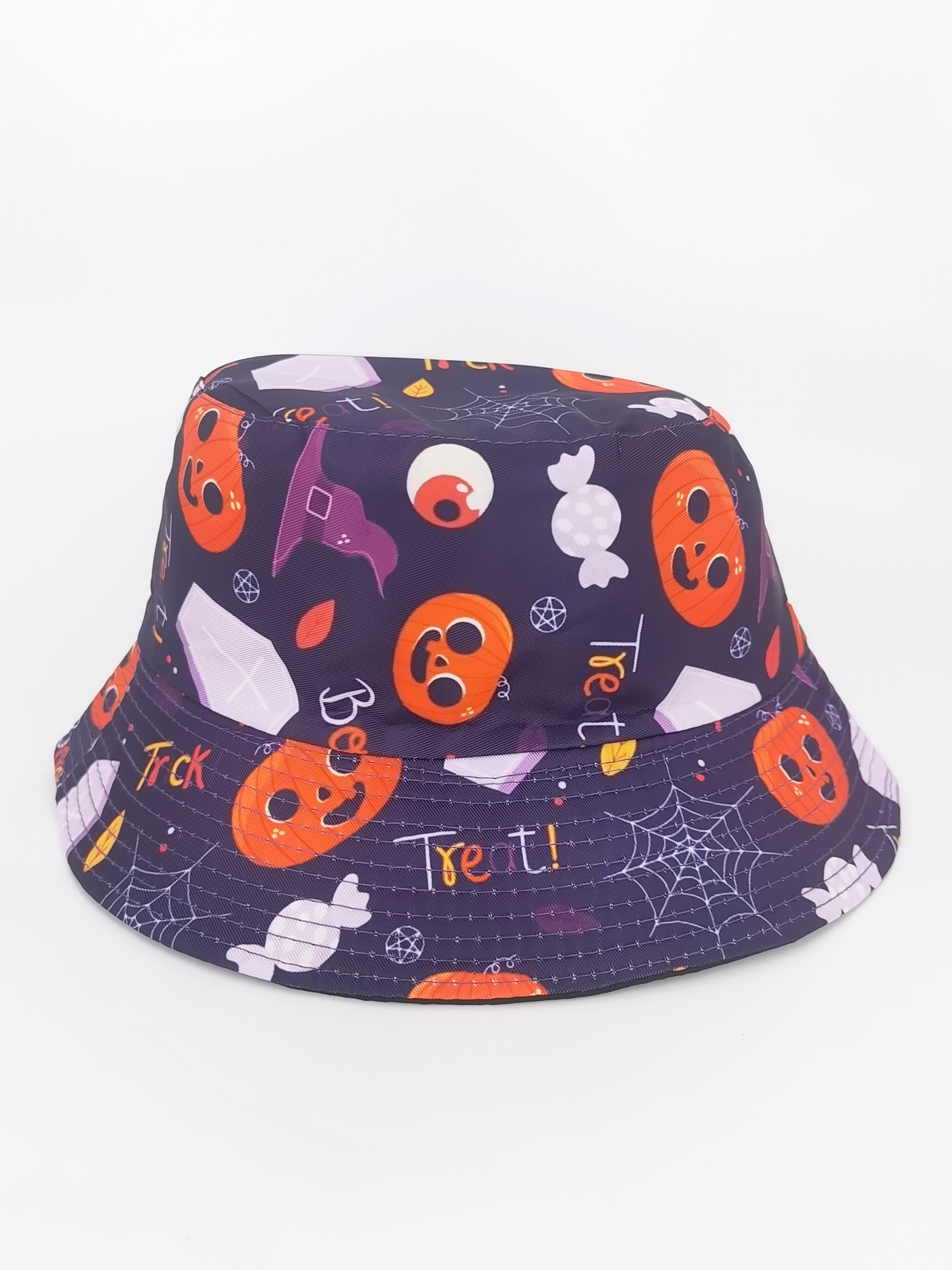 Christmas bestseller Pumpkin head double-sided fisherman hat for both men and women, fashionable and versatile, outdoor sun protection, cool and portable hat, adult style details Picture