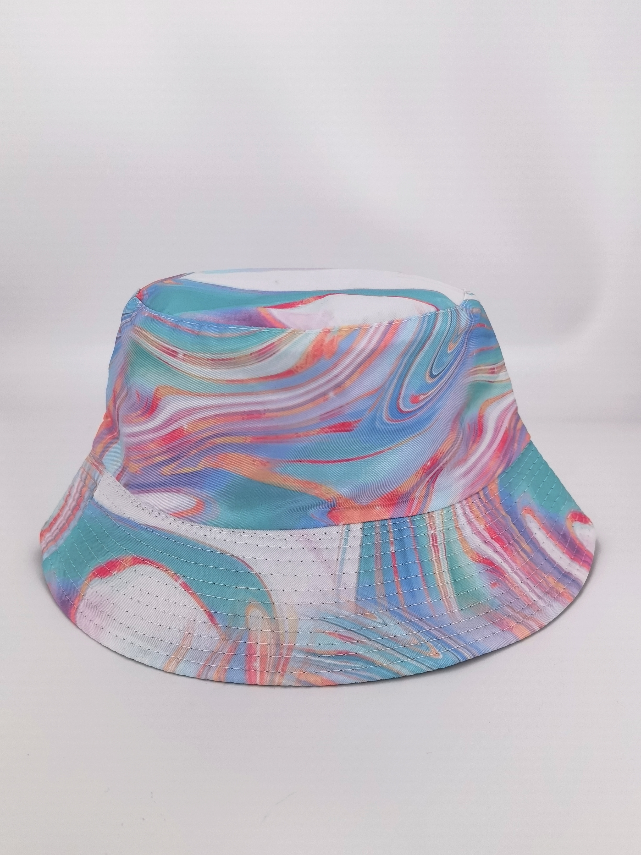 Korean bestseller Spring and summer tie-dye graffiti style for both men and women, fashionable and versatile, double-sided fisherman hat, outdoor sun protection, cool and portable hat, hat, hat Specification drawing