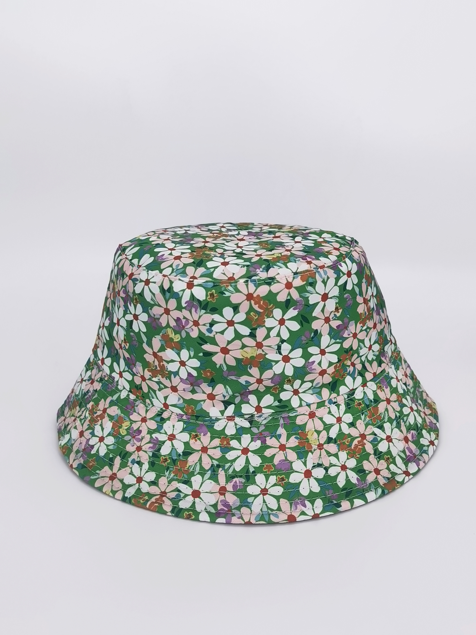 New spring and summer style small floral print for both men and women, fashionable and versatile, double-sided fisherman's hat, outdoor sun protection, cool and portable hat, adult style details Picture