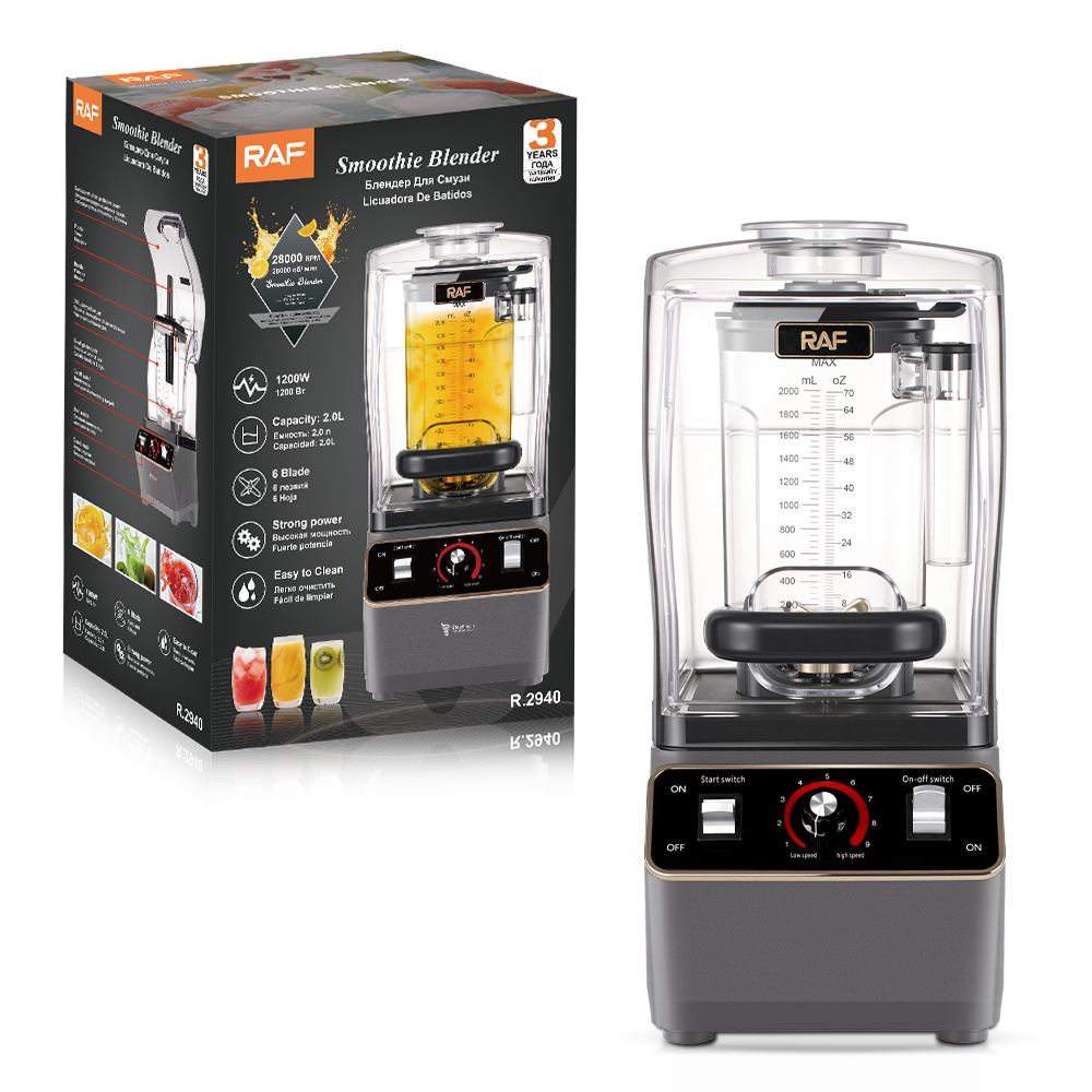 RAF European-style smoothie maker, home soundproof with cover, low-frequency juicer, blender, push-button ice crusher, smoothie maker details Picture