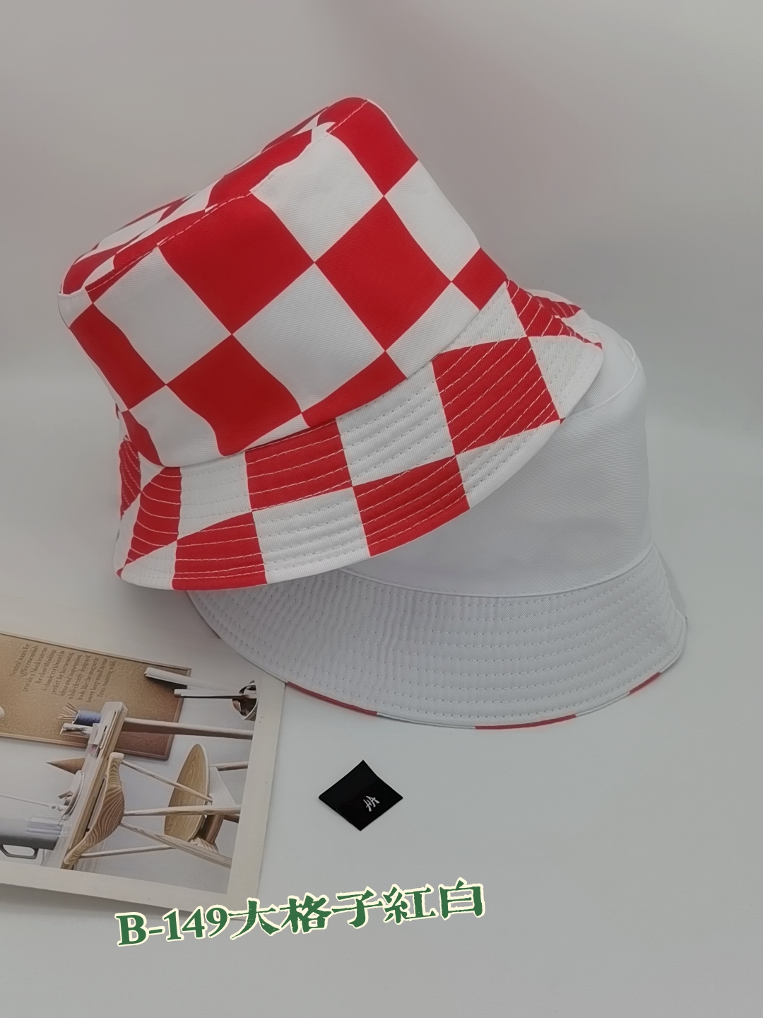 Spring and summer Korean bestseller, large square checkered, unisex, fashionable and versatile outdoor sun protection, cool and portable hat, adult version Specification drawing