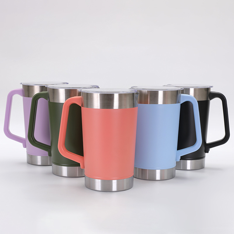 Best-selling double-layer stainless steel car cup 1900ML vacuum handle mug set, cold and heat preservation water cup details Picture