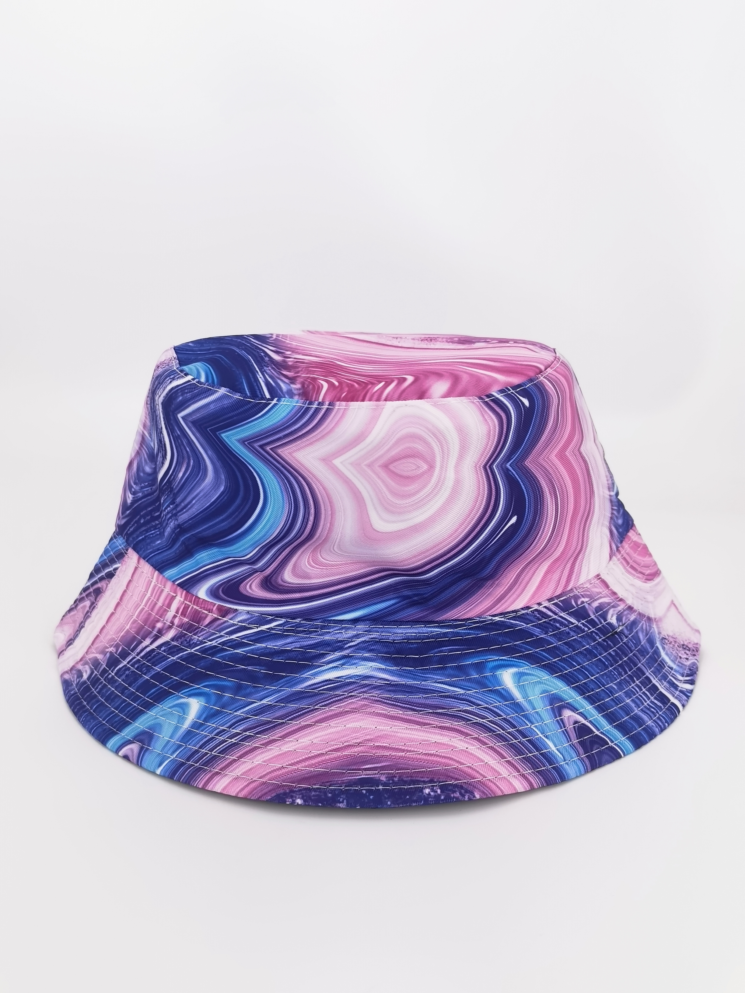 Korean bestseller Spring and summer tie-dye graffiti style for both men and women, fashionable and versatile, double-sided fisherman hat, outdoor sun protection, cool and portable hat, hat, hat full figure